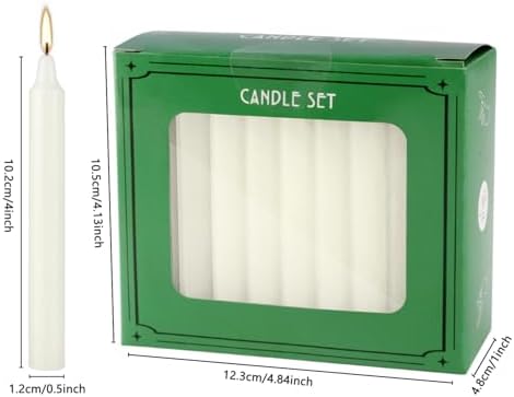 YOROXRG Set of 40 Ivory Candles Mini Unscented Taper Candles for Christmas,Household, Wedding, Rituals, Prayer, Birthdays, Meditation, Altar,Party and Home Décor Candlesticks - 4 Inch Tall