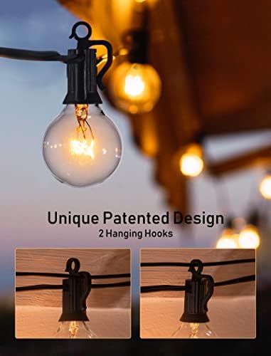 Brightown Outdoor String Lights 55FT Patio Lights with 50 Edison Glass Bulb