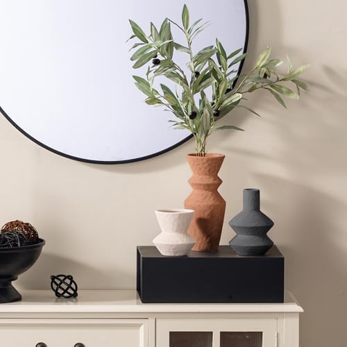 Ceramic Vase Home Table Decor - Flower Vase Set of 3 Living Room Kitchen Decorations Farmhouse Modern Rustic Vases