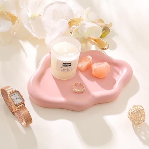 Ceramic Jewelry Tray Trinket Dish / Pink / 7.7 x 5.3 x 0.6