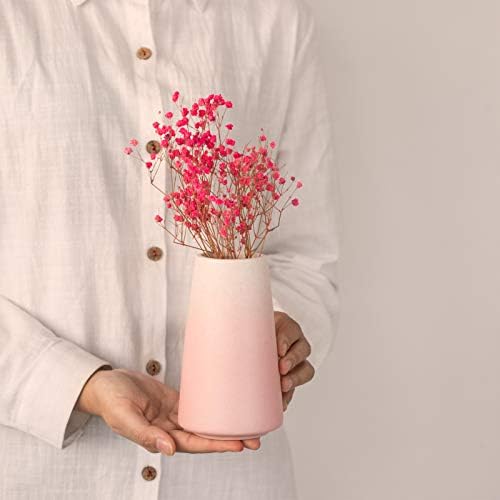 Modern Vases / 6" Pink Ceramic vase for Flower / Gradient Pink / Small