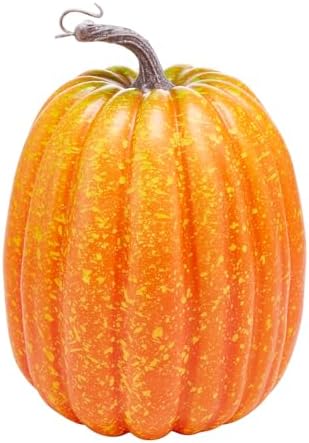Halloween Autumn Harvest Festival 7 Artificial Pumpkins of Various Styles Decorate Rural Style Farmhouses Foam Pumpkins Thanksgiving Dinner Party Home Festival Autumn Decoration (Orange)