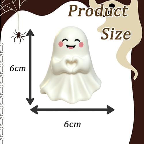1 PCS Halloween Ghost Figurine Unique Heart Spooky Statue