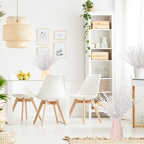 FEQO 72 Pcs White Artificial Eucalyptus Stems 15" Faux Eucalyptus Branches