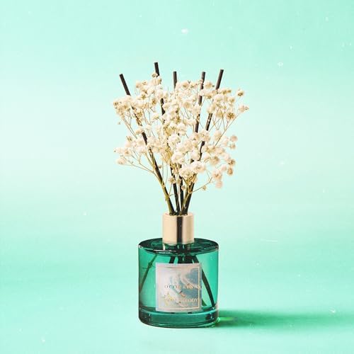 COCORRÍNA Reed Diffuser - Hawaii Melody 6.7 Fl.oz Reed Diffuser Set with 8 Sticks & Preserved Baby's Breath, Reed
