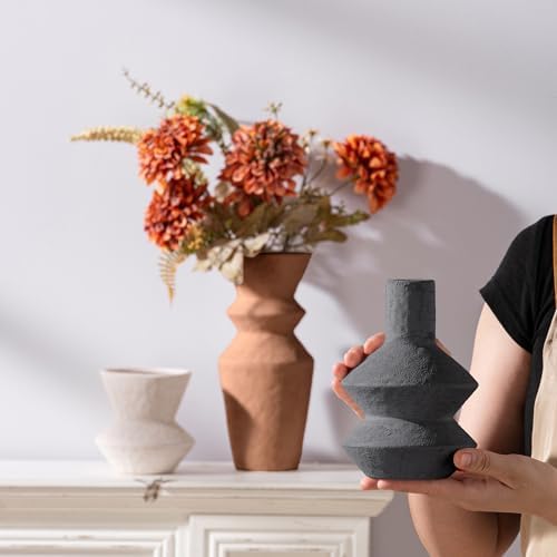 Ceramic Vase Home Table Decor - Flower Vase Set of 3 Living Room Kitchen Decorations Farmhouse Modern Rustic Vases