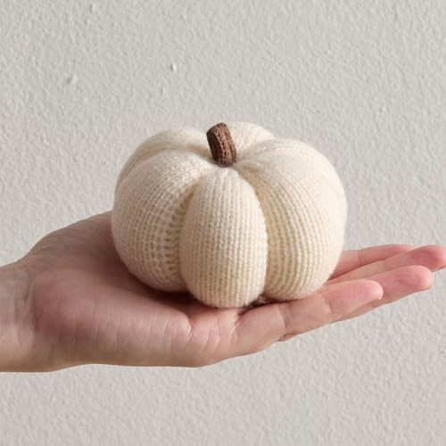 Set of 3 Multi-size Cozy Knit Pumpkins (Granite Large Multi-size set)