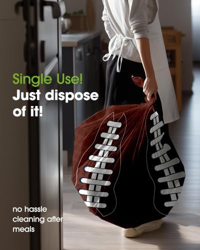 Pureegg Football Plastic Table Cloth Disposable 10 Pack 54x108 Inch