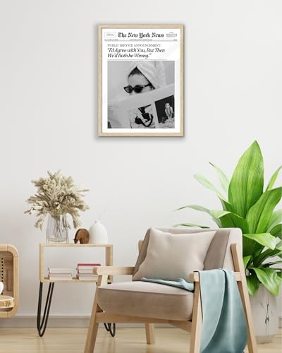 EcoHest 12x16 in Cool Girl Newspaper Canvas Art