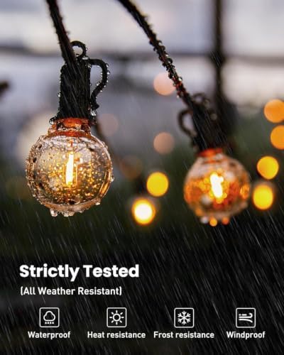 Brightown Outdoor String Lights, 159FT G40 LED IP65 Waterproof Patio Lights