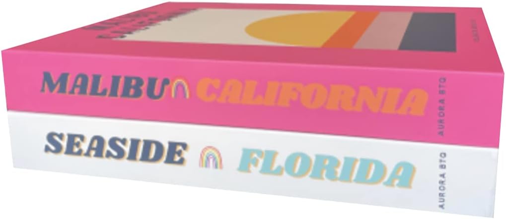 Women Modern Preppy Aesthetic Stacked Home Book Decor / Pink