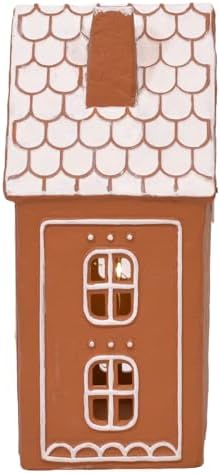 Mark Feldstein Iced Gingerbread Houses LED Figurines, Set of 2, 9 in