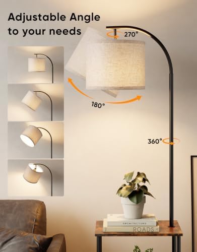 Floor Lamp with Table 2-Pack, Nightstands End Side Table for Living Room
