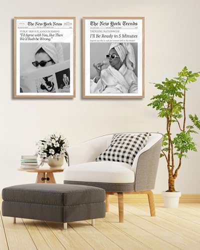 EcoHest 16x20 in I'll Be Ready in 5 Minutes Newspaper Framed Wall Art