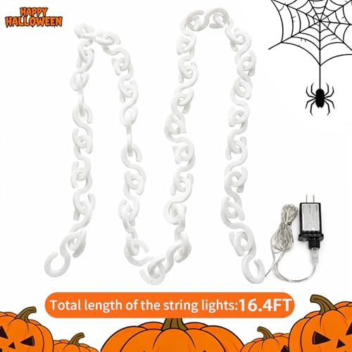 16.4 ft Halloween Chain Lights, Outdoor Orange Halloween Lights