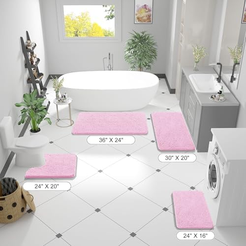 OLANLY Bathroom Rugs 36x24, Extra Soft Absorbent Chenille Bath Rugs