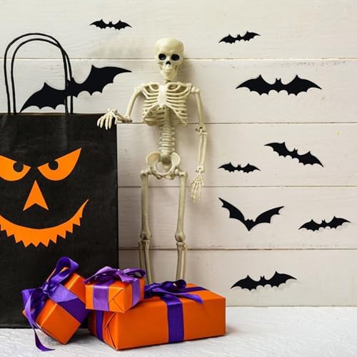 Bats Wall Decor, 170Pcs 3D Bat Halloween Decorations