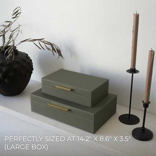 Decorative Storage Boxes / Sage / Set of 2
