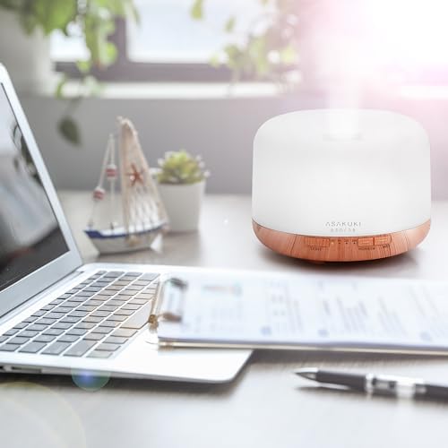 ASAKUKI Oil Diffuser with Essential Oils Set, 500ml Aromatherapy Humidifier