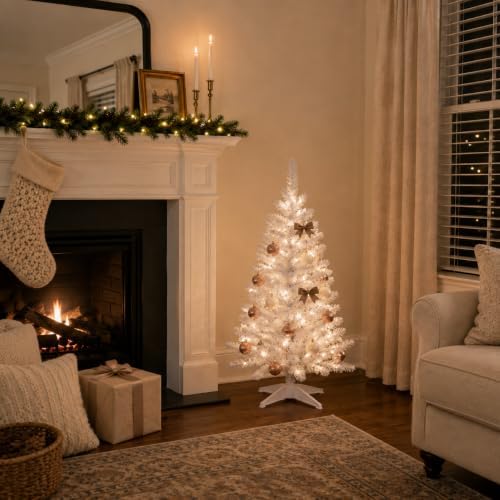 3FT White Artificial Small Christmas Tree Mini Tabletop Decor