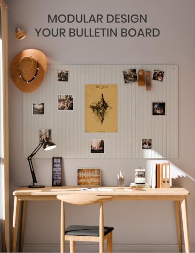 Fluxynara 36" x 24" Large Felt Bulletin Board, Cold White