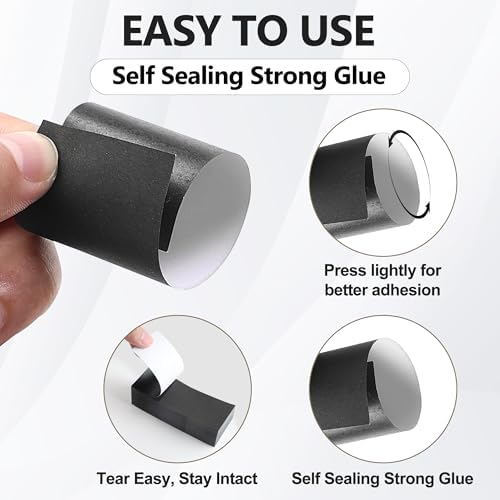 Germiwipe 2500 Pcs Napkin Bands, Paper Napkin Rings Self-Adhesive, (Black)
