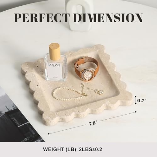 Marble Scallop Edge Tray / Romano / 7.8 Inch