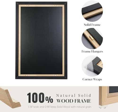 3D Large Framed Black and White Abstract Wall Art for Living Room, 3 Piece