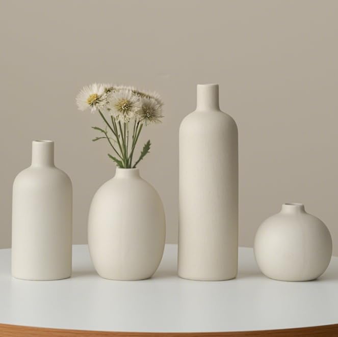 Modern Ceramic Vase Set / Beige