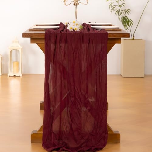 Cheesecloth Table Runner Fall Boho Wedding Birthday Party Home Decor