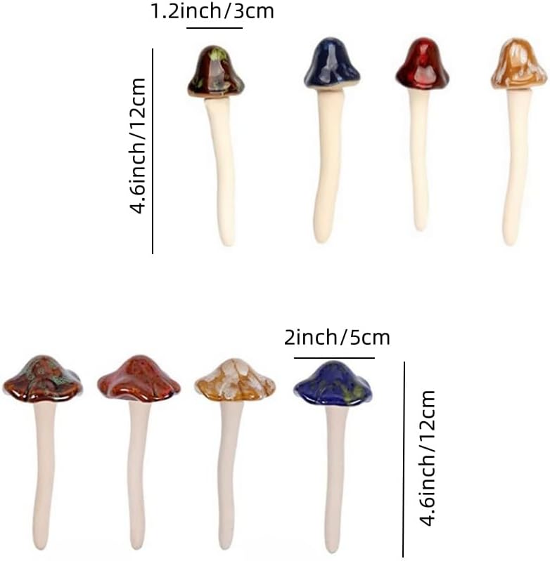 Plant Decorations / 4.7" Lawn Ornaments Fake Mushrooms / Set of 8