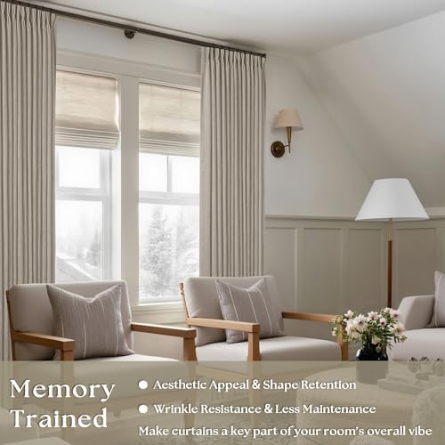 Burlywood Birch 84 Inches Long 70 Inch Wide Linen Curtains Pinch Pleated
