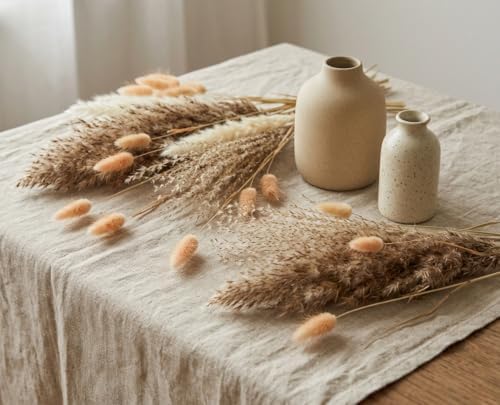 100 Stems Dried Pampas Grass, Boho Table Decor Natural Reed Phragmites Grass, Fluffy Large Pampas Grass, Bunny Tails Flowers Bouquet for Wedding Floral Arrangements Farmhouse Home, Wall Rustic Party
