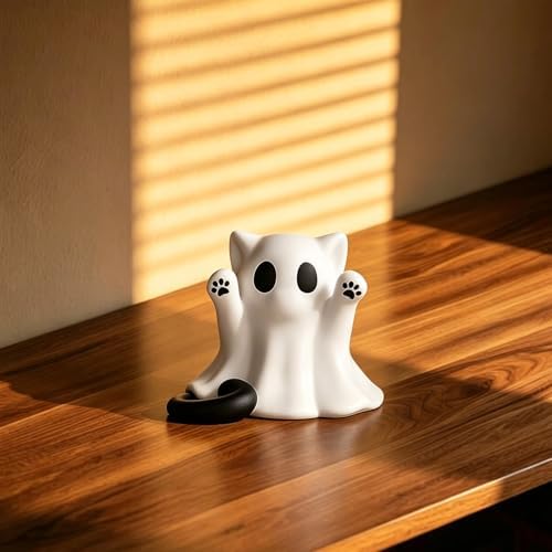 1 Pcs Halloween Ghost Figurine Spooky Unique Cat Mini Figurines
