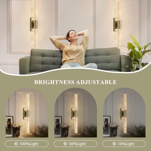 camuucci Battery Operated Wall Sconces Set of 2, Rechargeable Wall Lights