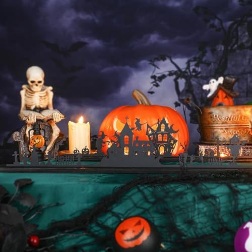 Amyhill 2 Halloween Metal Table Centerpieces Decor 15.8 in Witch Silhouette