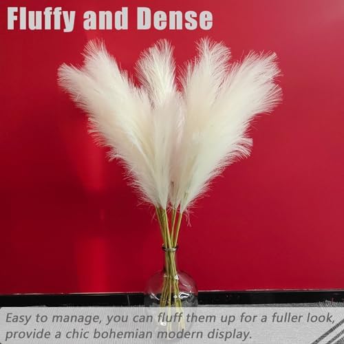 Faux Pampas Grass Decor Tall for Floor Vase Boho Home Wedding Mothers Day / Cream White