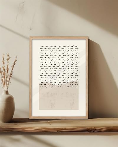 KensTro 12x16 Oak Framed Look at the Birds Christian Wall Art