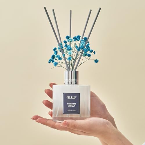Airkeep Reed Diffuser Set/Cashmere Vanilla/6.76 fl oz(200ml)/1 Pack/Home & Office Decor Aromatherapy Diffuser Oil Gift
