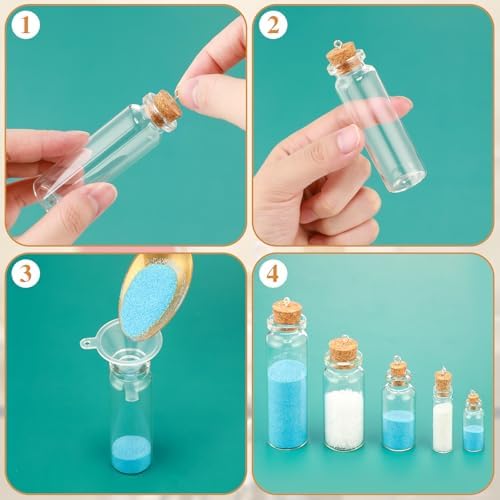 Geiserailie 45 Pcs Spell Jar Mini Glass Potion Bottles Cork Stopper,Small