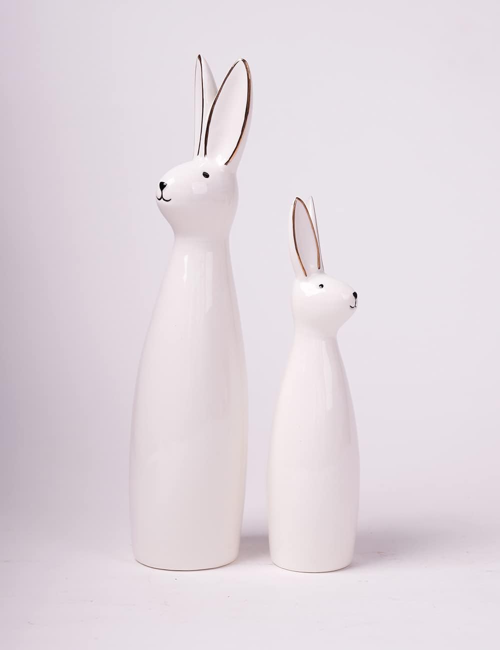 Rabbit Sculpture Bunny Figurine Statue Modern Decor Art Animal Gift / Set of 2