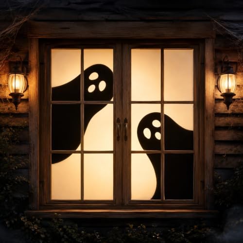 Mindsoft 2 Pcs Halloween Boo Silhouette Window Decor
