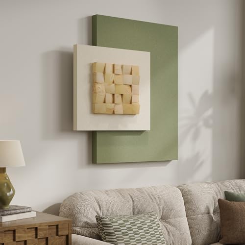Large Wood Abstract Wall Art for Living Room, Modern 3D Artwork for Walls