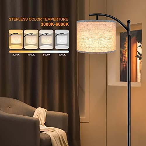 ROTTOGOON Floor Lamp for Living Room, 4 Color Temperature LED Floor Lamp with Remote Control & Foot Switch, LED Bulb