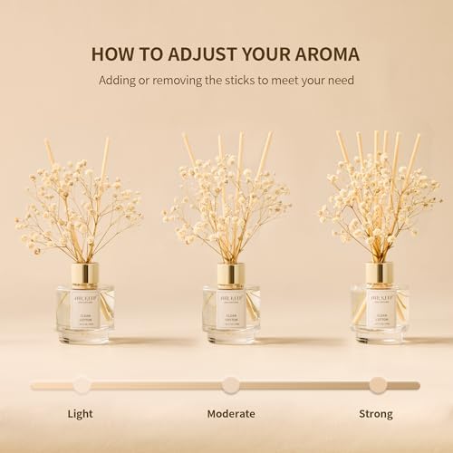 Airkeep Reed Diffuser Set of 3, Cinnamon Vanilla Lavender Field Moroccan Amber Oil Reed Diffusers for Bedroom Living