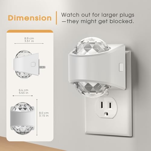 Briignite Night Lights Plug into Wall, Night Light Dimmable Brightness