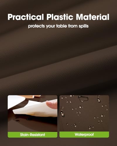 Pureegg Plastic Table Cloth Disposable 54x108 Inch 10 Pack, Brown
