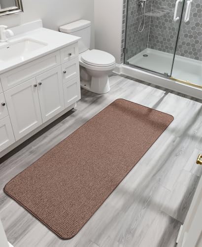 Bosap Bath Mat,Ultra Thin Bathroom Runner Rugs,Large Bath Mats for Bathroom,Quick Dry,Non-Slip,Machine Washable,Low
