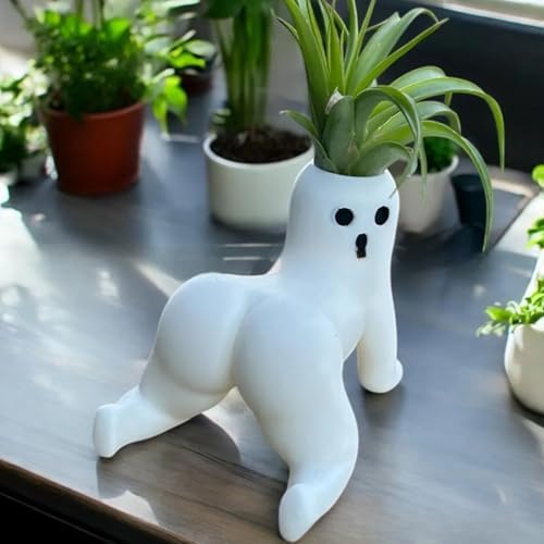 Ghost Planter Cute Big Booty Body Shaped Planter,Hilarious Air Plant Holder, Resin Air Fern Display Stand Prank Gift Decor for Indoor Outdoor Home Office