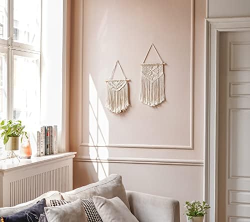 Macrame Wall Hanging Boho Wall Art Decor Woven Chic Bohemian Room Decor / Small / Set of 2